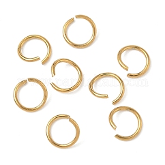 304ステンレススチールオープン丸カン  ラウンド  イオンプレーティング（ip）  18KGP本金メッキ  10x1mm  18ゲージ  内径：7.7mm