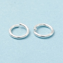 真鍮製オープンタイプ丸カン  ラウンド  長持ちメッキ  カドミウムフリー＆鉛フリー  銀  6x0.8mm  20ゲージ  内径：4.4mm&nbsp;KK-WH0060-01D-S