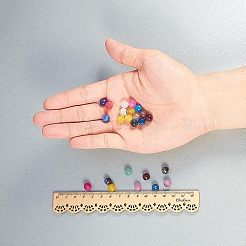 染めの天然瑪瑙ファセットラウンドビーズ  ミックスカラー  13.5x7x3cm  約20PCS /カラー  200個/箱&nbsp;G-NB0001-07