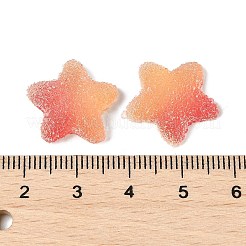 模造キャンディ食品スタイルの樹脂カボション  スター  グラデーションカラー  ライトサーモン  17x17.5x6mm&nbsp;RESI-R461-02L