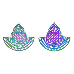 Ion Plating(IP) 304 Stainless Steel Filigree Big Pendants&nbsp;STAS-S118-075
