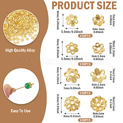 400Pcs 4 Styles Alloy Bead Caps&nbsp;FIND-TA0009-94G