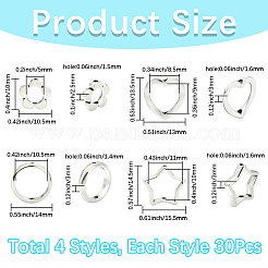 120Pcs 4 Styles Alloy Bead Frame&nbsp;FIND-SP0004-15
