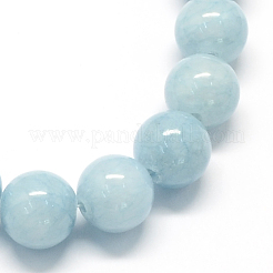 天然石染め加工イエロージェイド翡翠天然石ビーズ連売り  ラウンド  ライトブルー  6mm  穴：1mm  約66個/連  15.7インチ&nbsp;G-R271-6mm-YXS18