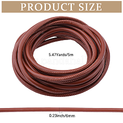 5m PU 模造革コード  ラウンド  ココナッツブラウン  6mm  約5.47ヤード（5m）/セット&nbsp;WL-CL0001-22B