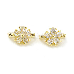 Rack Plating Brass Pave Cubic Zirconia Slide Charms&nbsp;KK-G464-03G
