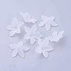 透明なアクリルビーズ  艶消し  花  透明  27x7mm  穴：1.2mm  約560個/500g&nbsp;PL594-11