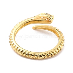 Brass Micro Pave Cubic Zirconia Cuff Rings&nbsp;RJEW-F116-17G