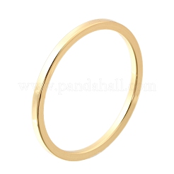 女性用真鍮製プレーンバングル  18KGP本金メッキ  3x1/4インチ（7.7x0.5cm）  内径：2-5/8インチ（6.75cm）&nbsp;BJEW-D339-01G