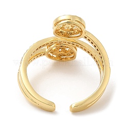 Rack Plating Brass Flat Round Cuff Rings&nbsp;RJEW-D008-19G