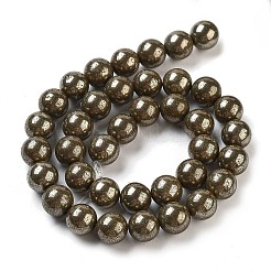 Natural Pyrite Round Beads Strands&nbsp;G-F197-10-10mm