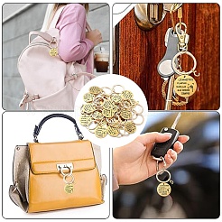201 Stainless Steel & Brass Letter Keychain&nbsp;KEYC-YW00095-01