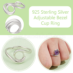 1Pc Sterling Silver Ring Components&nbsp;STER-BC0002-53A