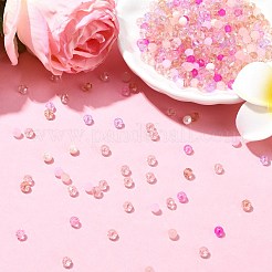 ガラスビーズ  多面カット  ロンデル  フラミンゴ  4.5x3~4mm  穴：1mm  500個/セット&nbsp;GLAA-CJ0002-51B