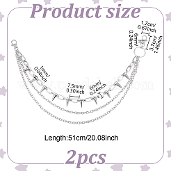 2Pcs Aluminum & Iron Spike Rivet Tassel Chains Belt&nbsp;AJEW-UN0002-11P