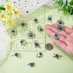 16Pcs 4 Styles Alloy Rhinestone Pendants&nbsp;FIND-TA0011-19