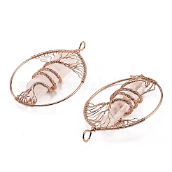 Natural Quartz Crystal Copper Wire Wrapped Big Pendants&nbsp;G-H359-06RG