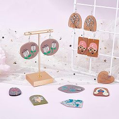 3Dプリントのダングルイヤリング製作キット  20pcs10スタイルジオメトリアクリルパーツ  鉄のピアスフックと丸カン  ミックスカラー  40x37x2.5mm  穴：1.6mm&nbsp;DIY-NB0005-74