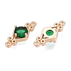 Brass Pave Faceted Glass Connector Charms&nbsp;X-FIND-T070-03D