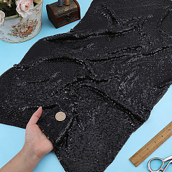 アルミビーズトリムメッシュリボンロール  DIYジュエリークラフト作成用  ブラック  450x1500x2mm&nbsp;DIY-WH0750-413B