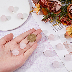 10Pcs Natural Rose Quartz Pendants&nbsp;G-HS0001-05