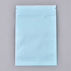 プラスチック製のジップトップバッグ  再封可能なアルミホイルポーチ  食品保存袋  長方形  ホワイト  ライトスカイブルー  15.1x10.1cm  片側の厚さ：3.9ミル（0.1mm）&nbsp;LS-OPP-P002-E01