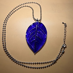 Vintage European Zinc Alloy Enamel Leaf Pendant Necklaces for Women Men&nbsp;IL1347