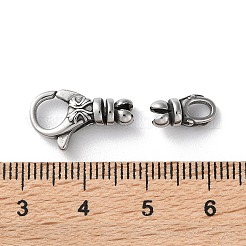 316ステンレススチール製ロブスタークロウ留め金セット  アンティークシルバー  17x10.5x4.5mm&nbsp;STAS-D303-10AS-02