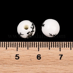 Floral Printed Porcelain Beads&nbsp;PORC-Q200-8mm-1