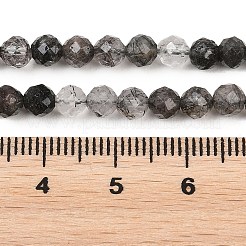 天然トマムマシンクォーツビーズ連売り  多面カット  ラウンド  4.5mm  穴：0.6mm  約88個/連  15.55''~15.75''（39.5~40センチメートル）&nbsp;G-P615-A-4.5mm-02