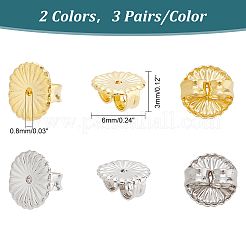 6 Pairs 2 Colors 925 Sterling Silver Friction Ear Nuts&nbsp;FIND-PH0018-22