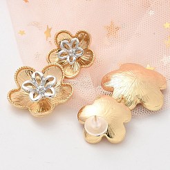 合金スタンドピアス  花  ゴールドカラー  925mm&nbsp;EJEW-M092-02G