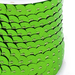 環境に優しいプラスチックスパンコールビーズ  スパンコールビーズ  装飾アクセサリー  フラットラウンド  黄緑  6mm  約5m /ロール&nbsp;PVC-Q092-6mm-10