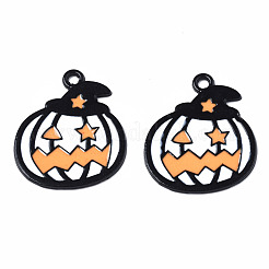 Spray Painted Alloy Enamel Pendants&nbsp;PALLOY-N164-020A