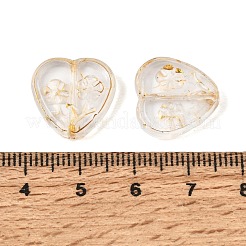 Baking Paint and Golden Metal Enlaced Glass Beads&nbsp;GL-CBA1477-21B