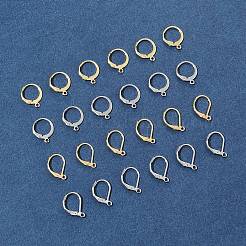 40個 4スタイル 304ステンレススチール フレンチフックピアス金具  水平ループ付き  ミックスカラー  14.5~15x10~12mm  穴：1.2~1.5mm  10個/スタイル&nbsp;STAS-FS0001-71