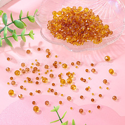 4連売り 4スタイル ガラスビーズ連売り  多面カット  ロンデル  ダークチソウ  2.9~8x2~6mm  穴：0.4~1mm  1連/スタイル&nbsp;EGLA-TA0012-97C