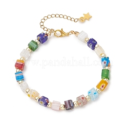Handmade Millefiori Glass & Non-magnetic Synthetic Hematite Beads Bracelets for Women&nbsp;BJEW-JB13770