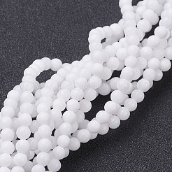 Natural White Jade Beads Strands&nbsp;GSR4mmC067