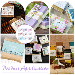 90Pcs 9 Style Rectangle with Marble Pattern & Word Handmade Soap Paper Tag&nbsp;DIY-PH0002-77B-WH