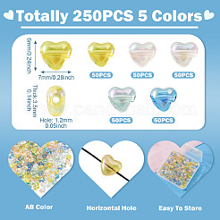 250Pcs 5 Colors Transparent Acrylic Beads&nbsp;TACR-TA0001-82