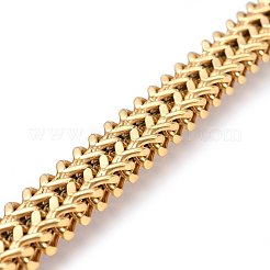 304ステンレスメッシュブレスレット  マグネットクラスプ付き  ゴールドカラー  8-1/4インチ（21cm）  12x6mm&nbsp;BJEW-L631-30G