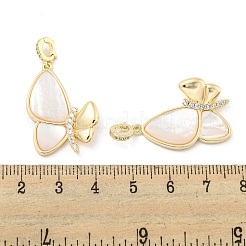 Brass Micro Pave Clear Cubic Zirconia Pendants&nbsp;KK-L211-019G-01