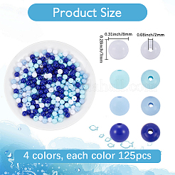 500Pcs 4 Colors Opaque Acrylic Beads&nbsp;MACR-SP0002-32