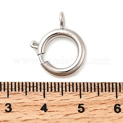 真鍮のスプリングリングの留め金  ラックめっき  ニッケルフリー  プラチナメッキ  18.5x16x2.5mm  穴：2mm&nbsp;KK-D407-20P-E