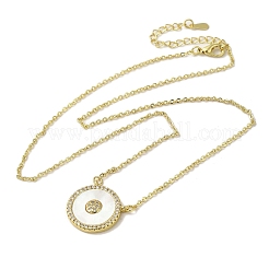 Brass Micro Pave Clear Cubic Zirconia Pendant Necklaces&nbsp;NJEW-B082-05C-G