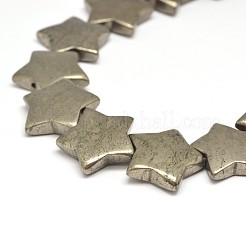 Star Natural Pyrite Beads Strands&nbsp;G-I125-115B