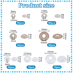 220個7種類のプラスチックアイワッシャー  ミックスカラー  9x3mm  穴：2.5mm&nbsp;DIY-PH0030-98