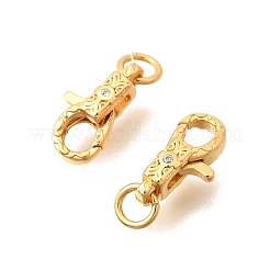 Brass Micro Pave Clear Cubic Zirconia Lobster Claw Clasps&nbsp;KK-G600-25G-03