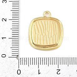 プリントされた304ステンレススチールペンダント  花の正方形  PVD真空メッキ  18KGP本金メッキ  アクアマリン  21x18x2mm  穴：1.8mm&nbsp;STAS-P419-05G-02